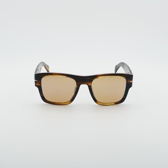 David Beckham DB 7000/S BOLD 0KVI Z0 Sunglasses Brown Square Frame, Blue Lenses - Picture 3 of 11